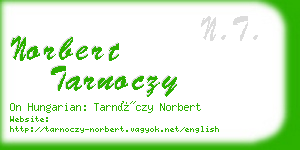 norbert tarnoczy business card